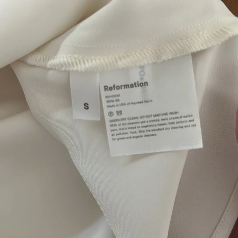 NWOT: Reformation one shoulder bow silk mini dress - Picture 5 of 5